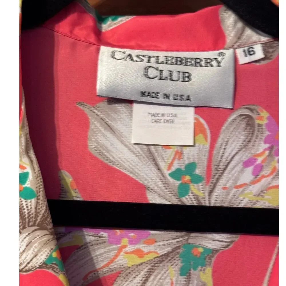 VTG Castleberry Club two piece blouse/skirt 80's 16 Classic careerwear - Picture 4 of 10